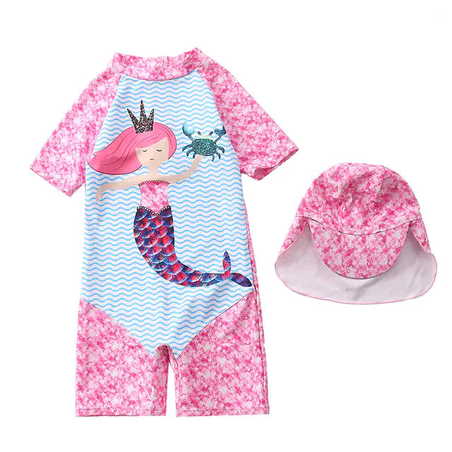 Children's Animated Print One-Piece Swimsuit