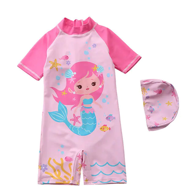 Children's Animated Print One-Piece Swimsuit