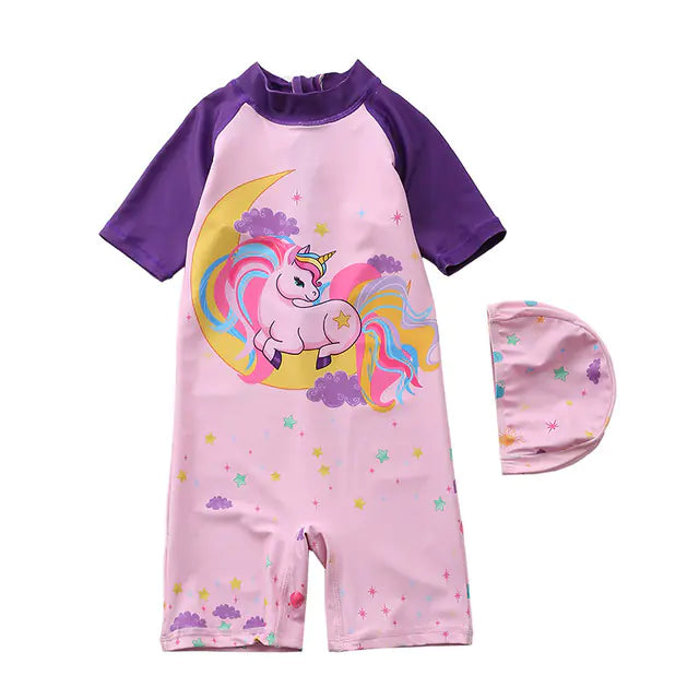 Children's Animated Print One-Piece Swimsuit