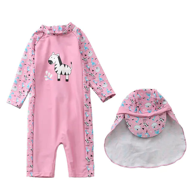 Children's Animated Print One-Piece Swimsuit