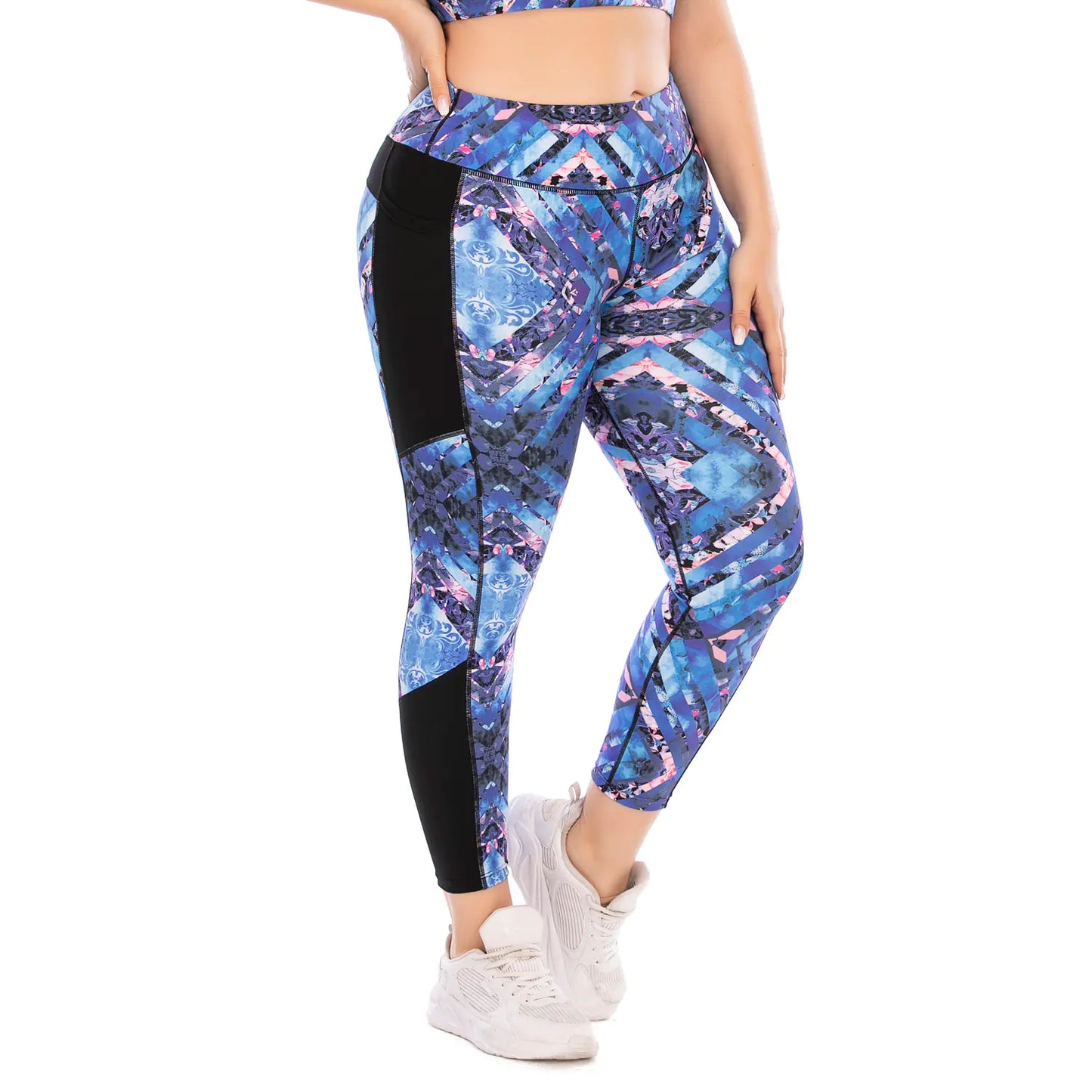 Plus Size Yoga Wear Set with Sports Bra for Women