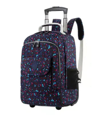 17-Inch Waterproof Rolling Backpack for Students and Travel