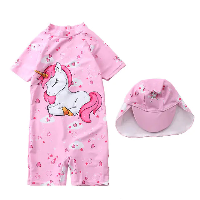 Children's Animated Print One-Piece Swimsuit