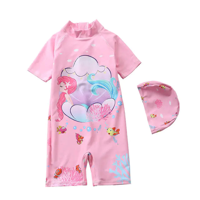 Children's Animated Print One-Piece Swimsuit
