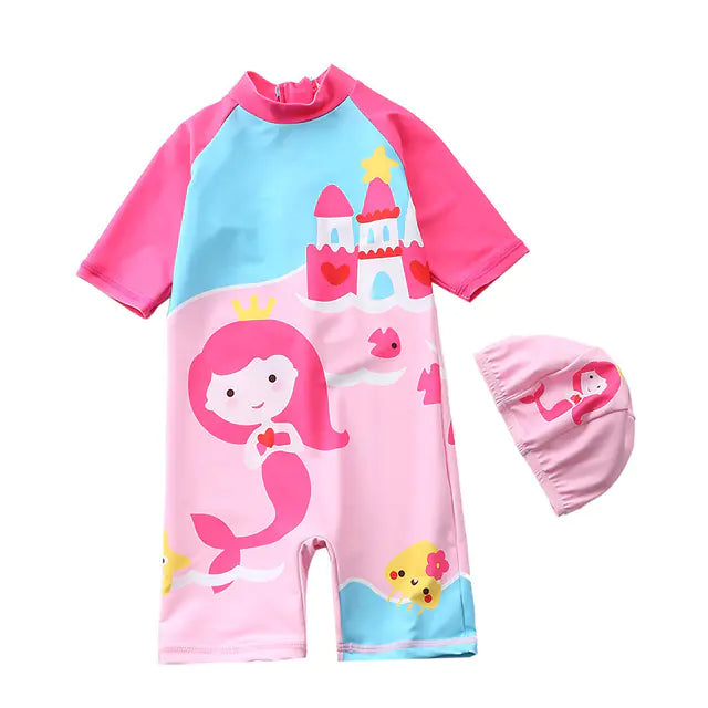 Children's Animated Print One-Piece Swimsuit